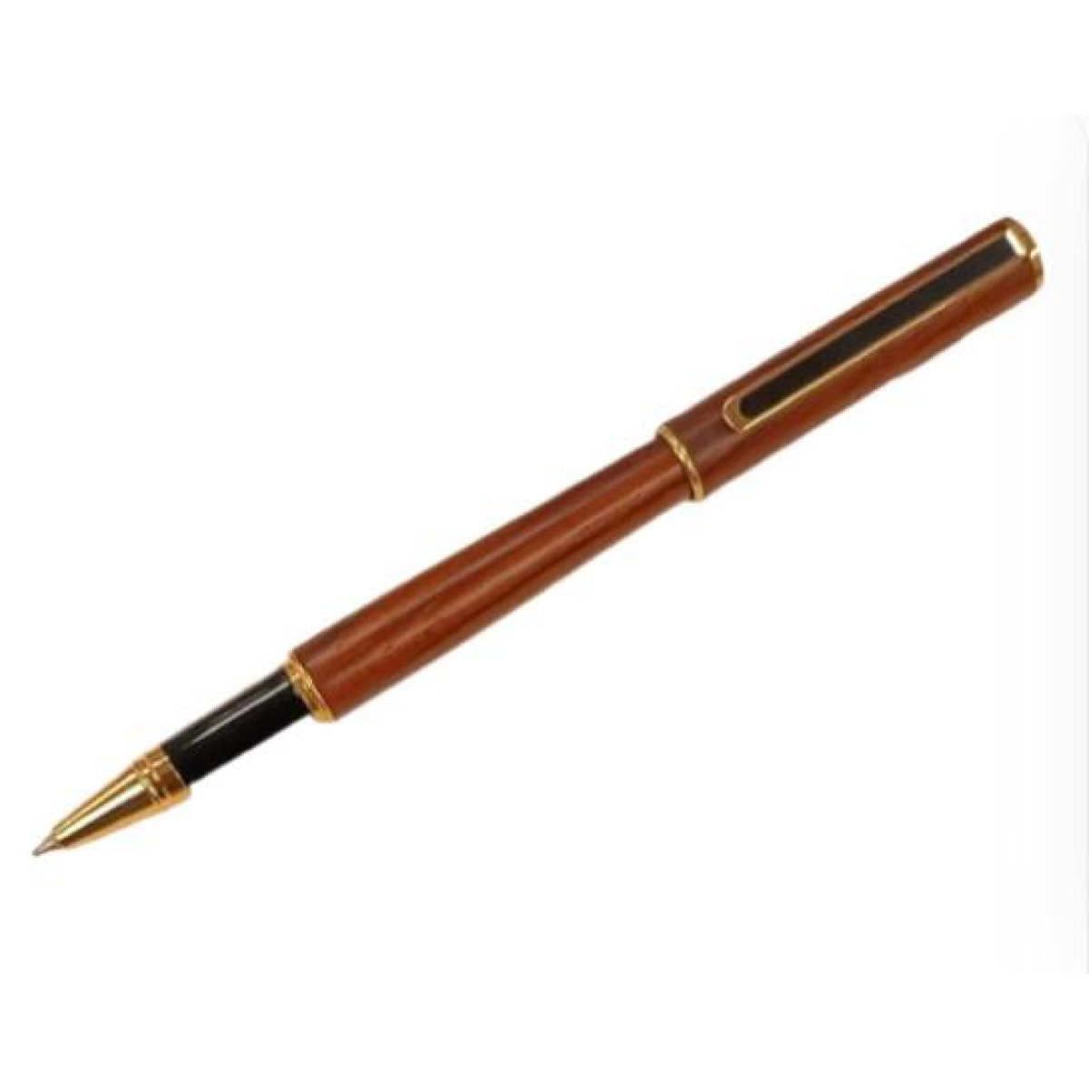 Imperial Dark Brown Wood Stylist Pen with Gold Trim