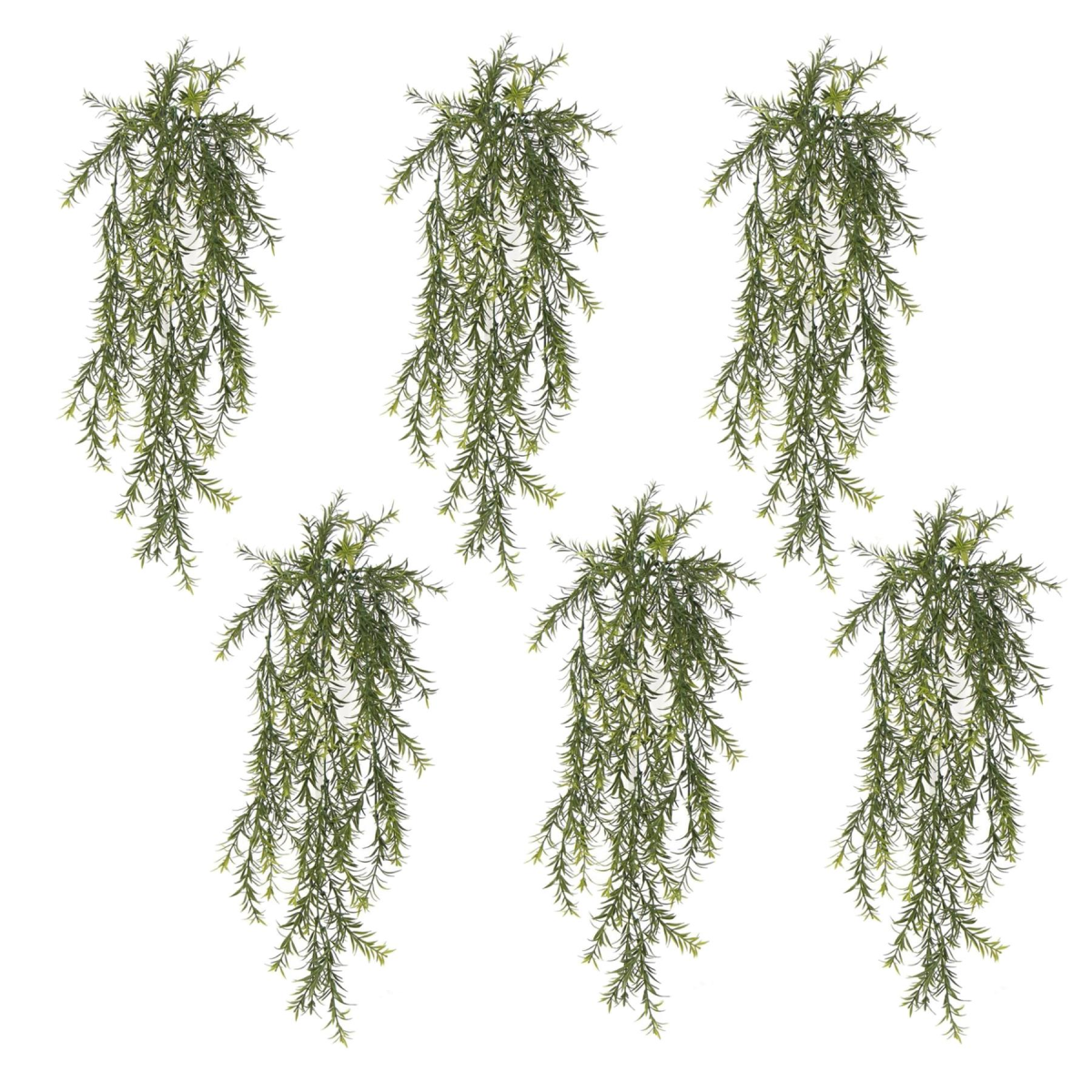 Leaf Pack of 6 Hanging Artificial Spider Fern Plant 78cm UV and Fire Resistant