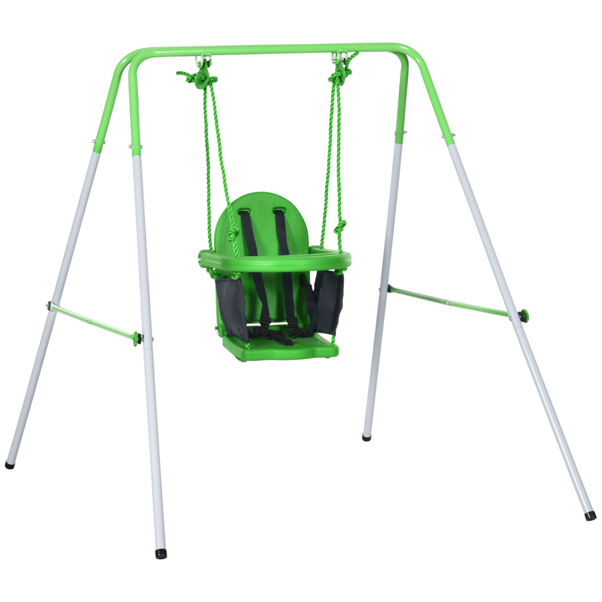 Outsunny Nursery Swing with Safety Seat Belt and Back Support for Indoor and Outdoor Use, 6-36 Months