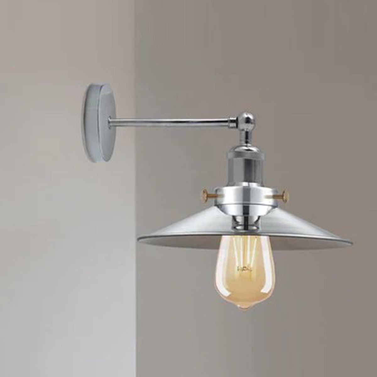 Satin Nickel Adjustable Vintage Industrial E27 Wall Sconce