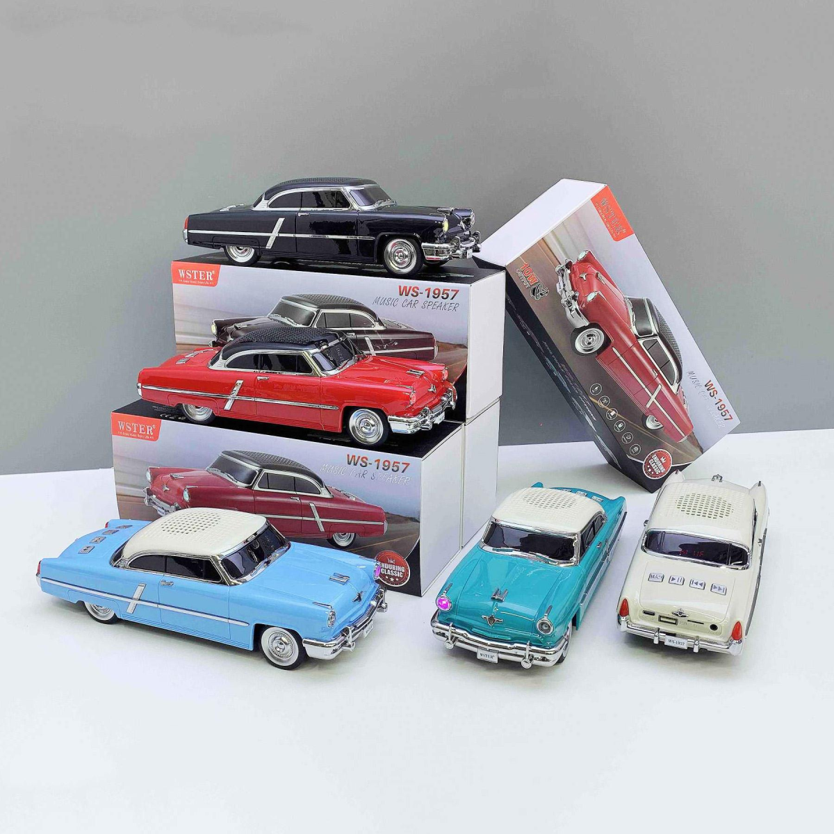 WSTER Wireless Bluetooth Car Speaker with TF/USB/FM Radio WS-1957