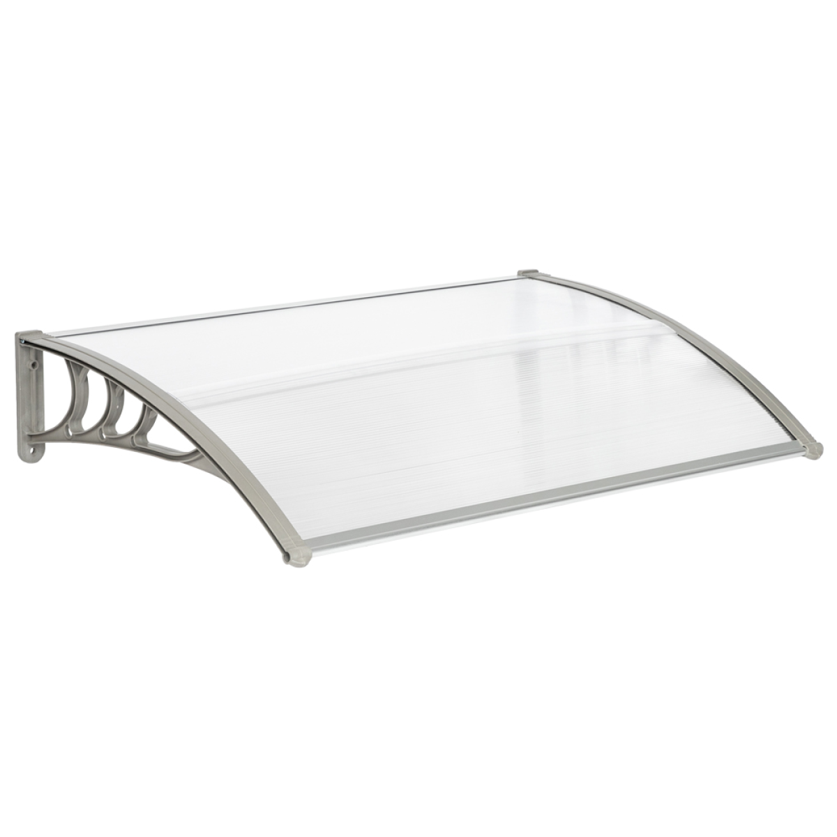 120 x 80 cm Door and Window Rain Cover Eaves Canopy with ABS Brackets, 5.0mm Polycarbonate Sheet and Aluminum Fixing Bars