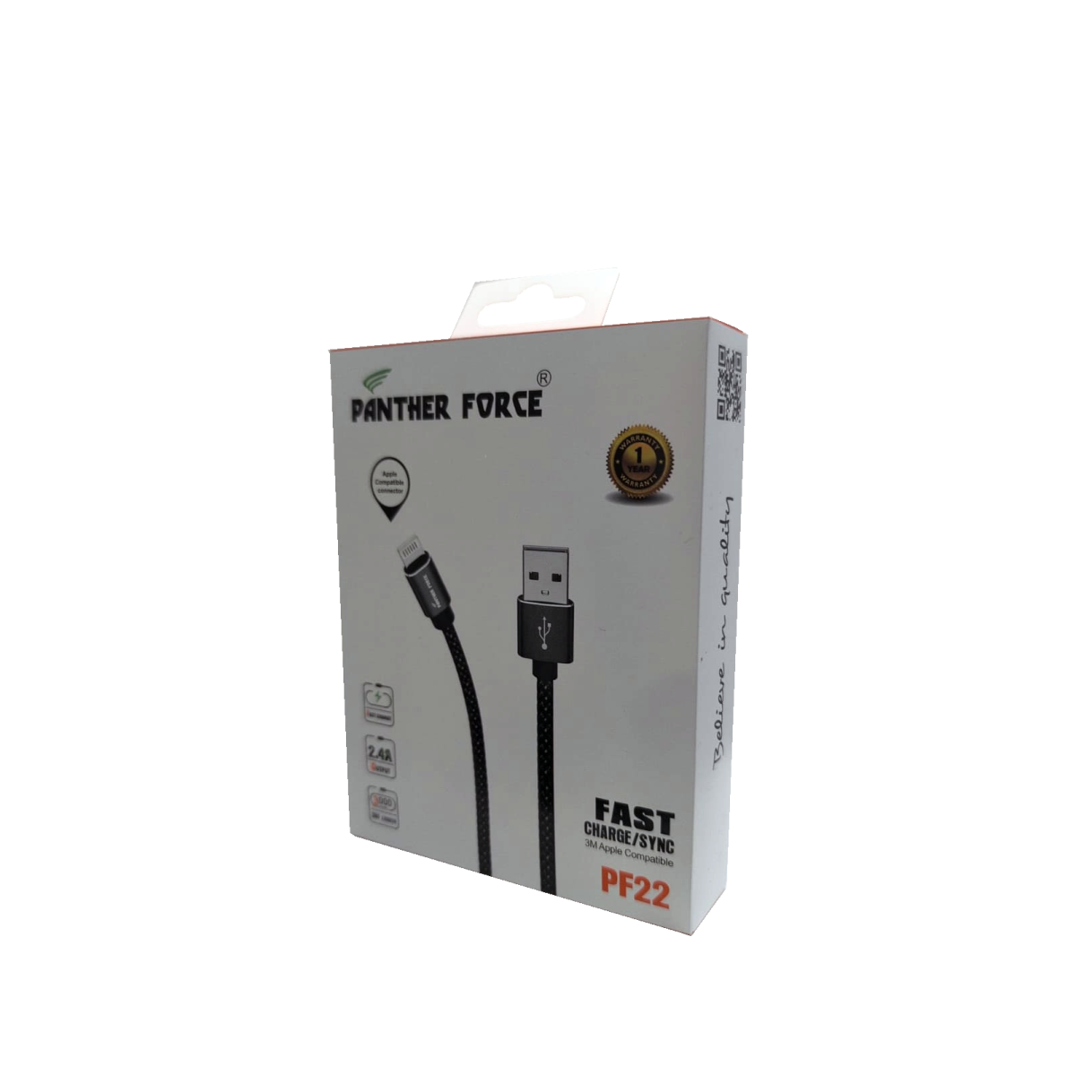 Panther Force 2.4A 3M Lightning Cable for iPhone