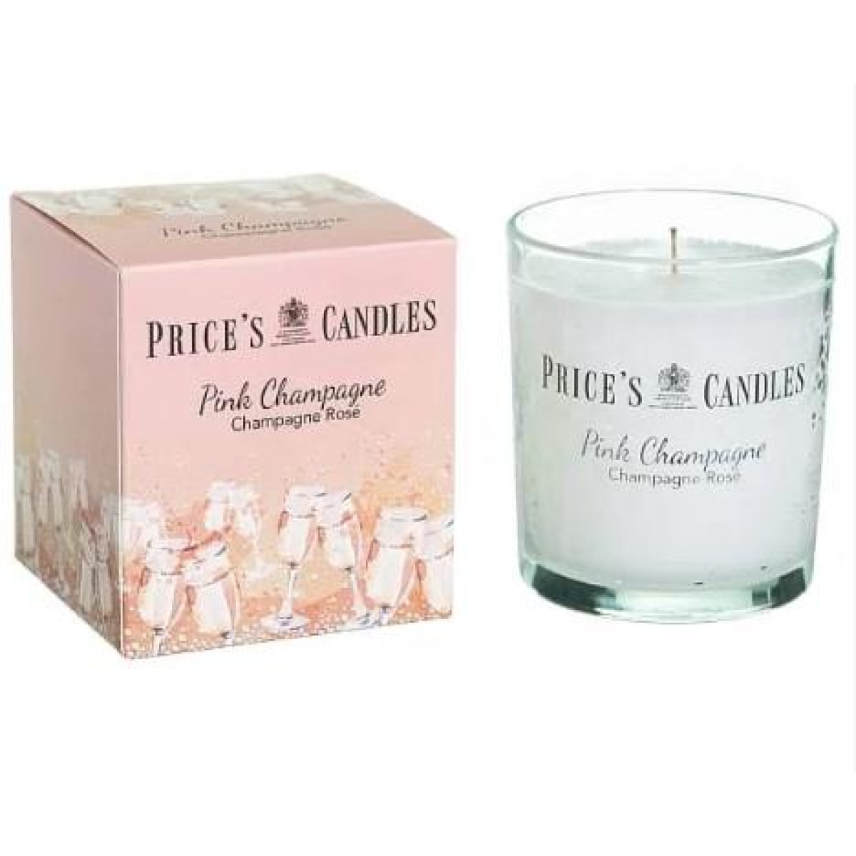 Price's Pink Champagne Small Jar Candle 170g