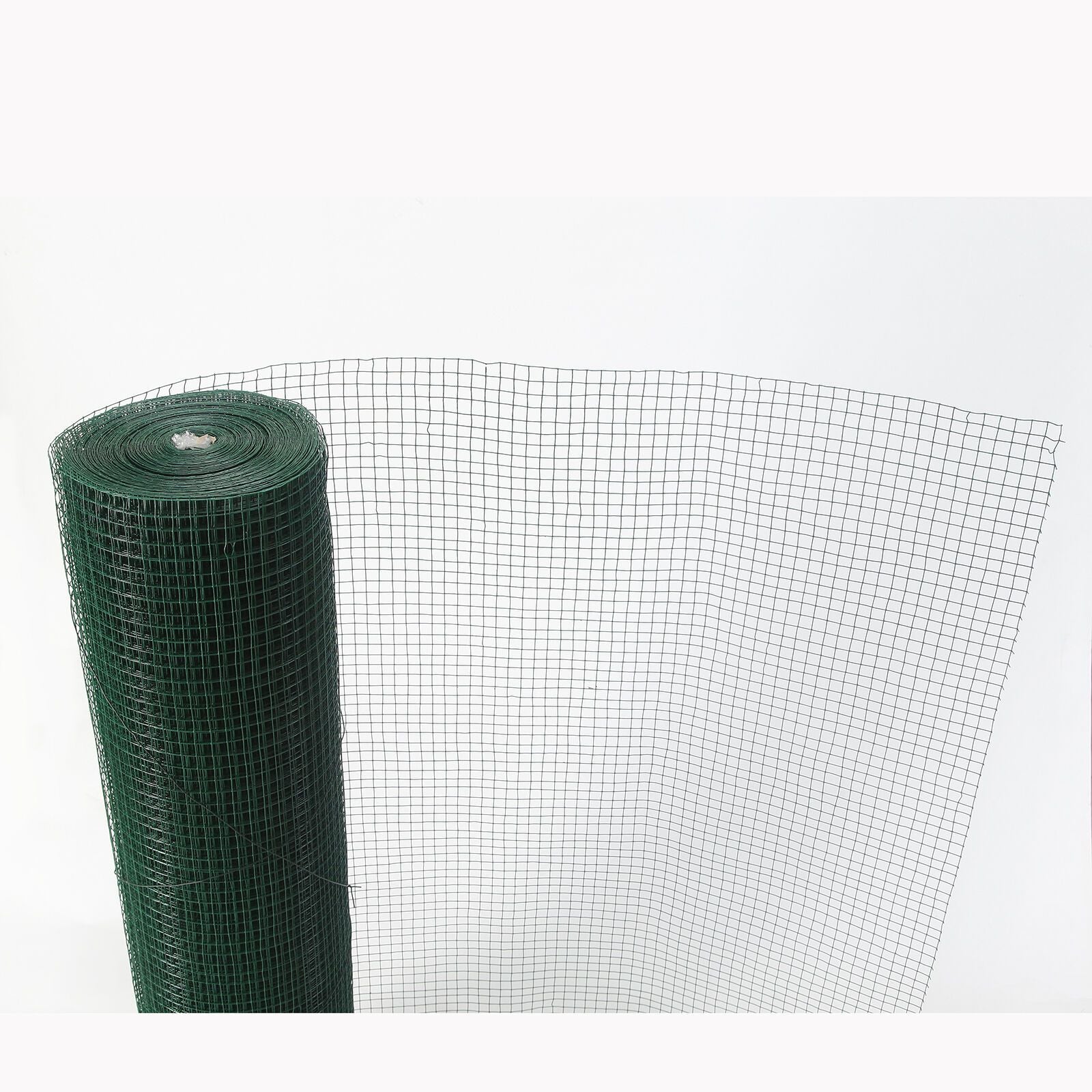 Green PVC Coated Welded Wire Mesh Fence, 24 in x 6 m