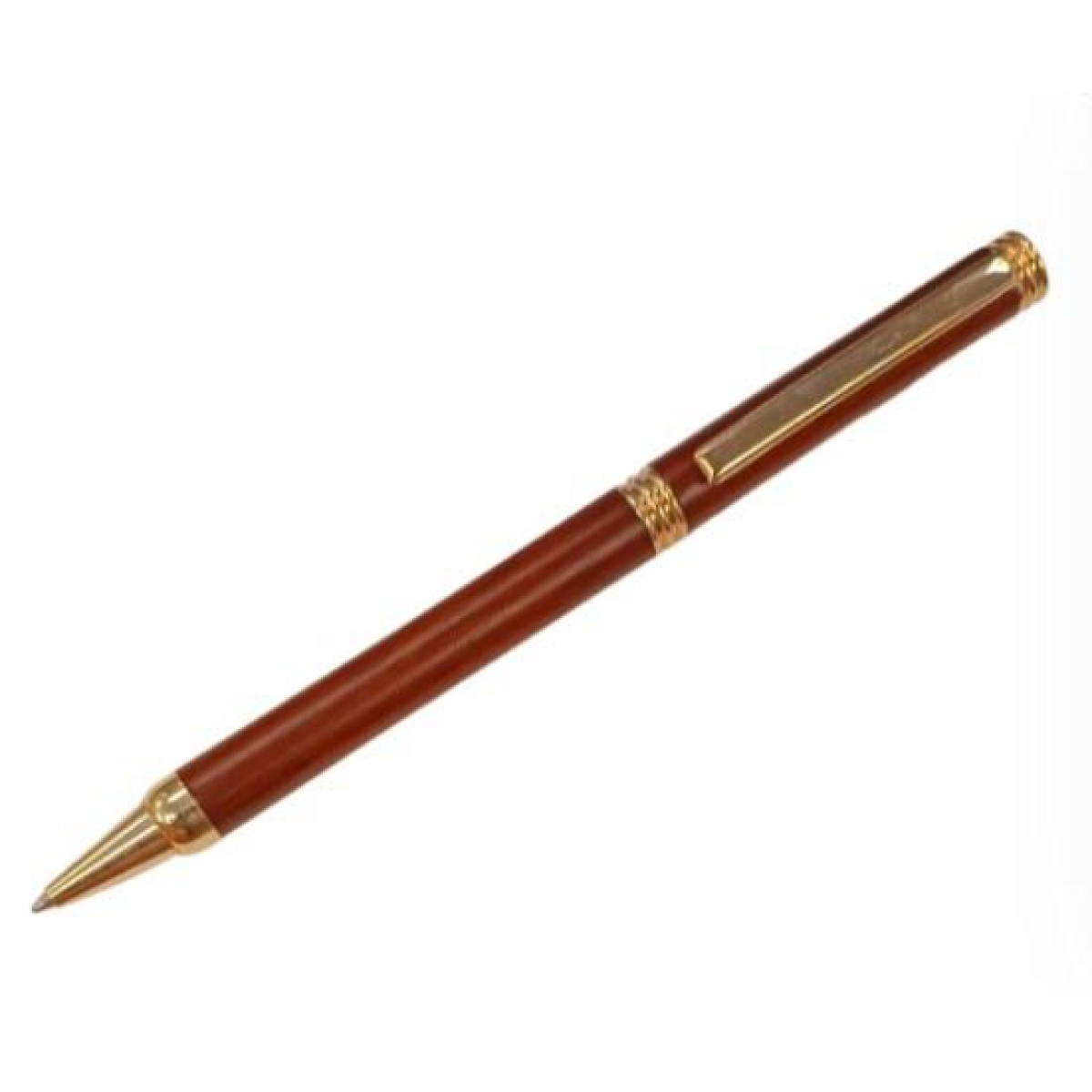 Imperial Handcrafted Natural Wood Matt Brown Gold Trim Ball Pen IMP341R