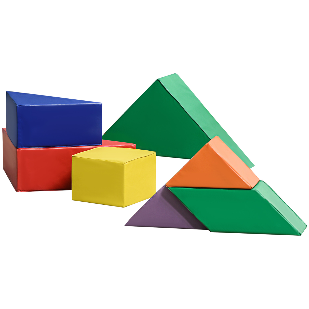 Homcom 7-Piece Soft Foam Toddler Learning Puzzle Blocks Set