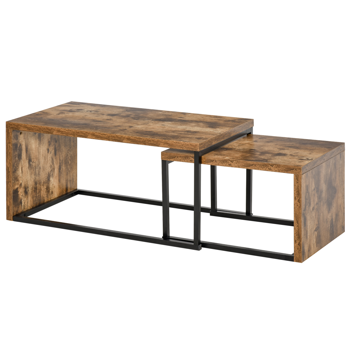 Set of 2 Coffee Tables, Side Tables for Living Room Bedroom