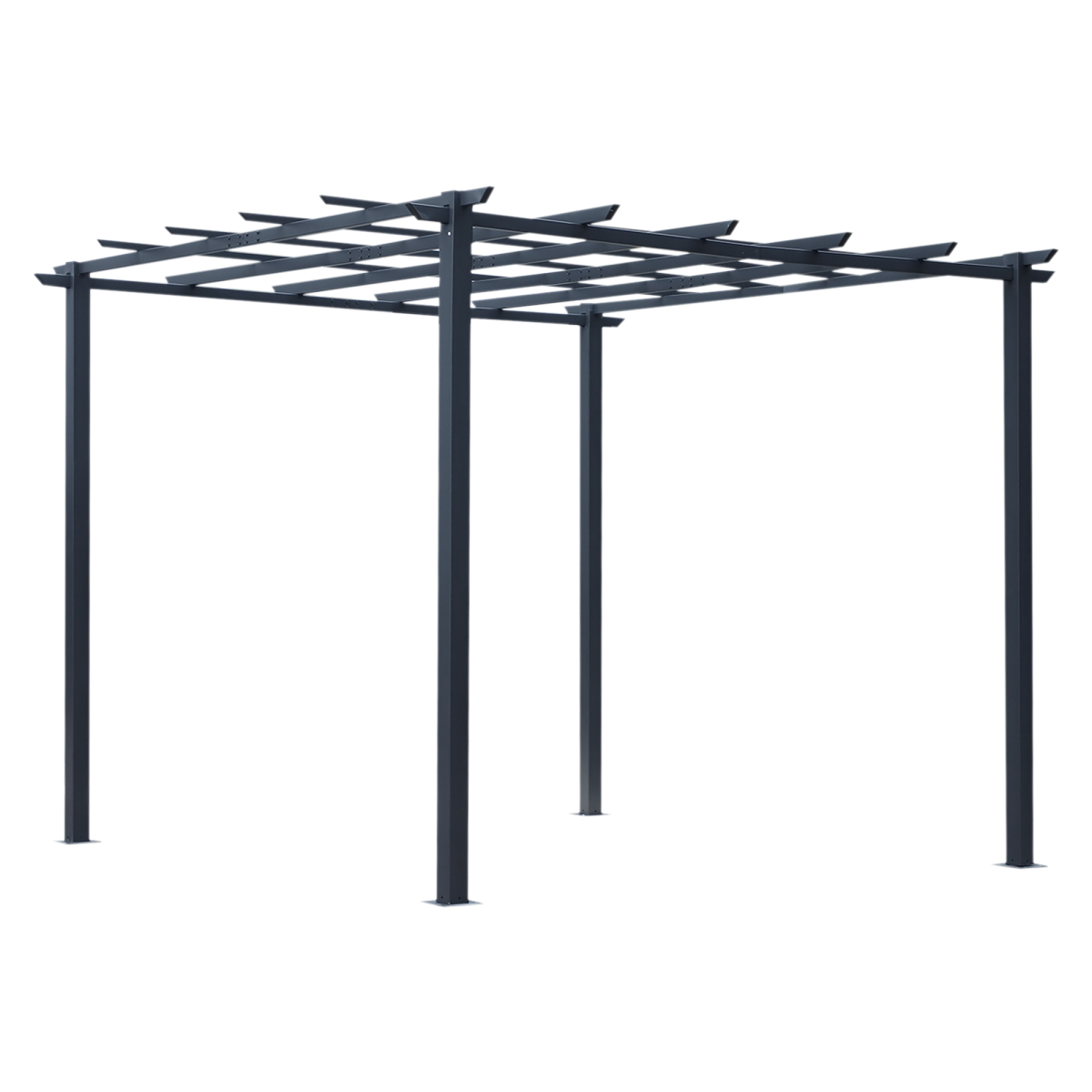Outsunny 3 x 3 m Metal Pergola with Grid Top, Black, 300 x 300 x 230 cm