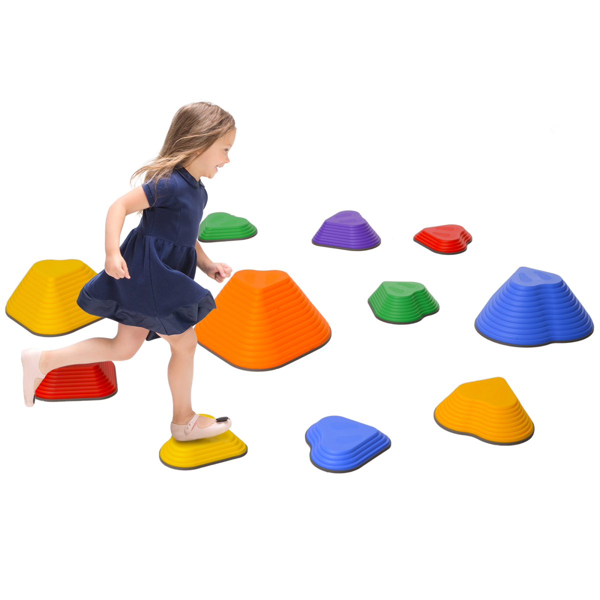 AIYAPLAY 11-Piece Kids Stepping Stones, Non-Slip Stackable
