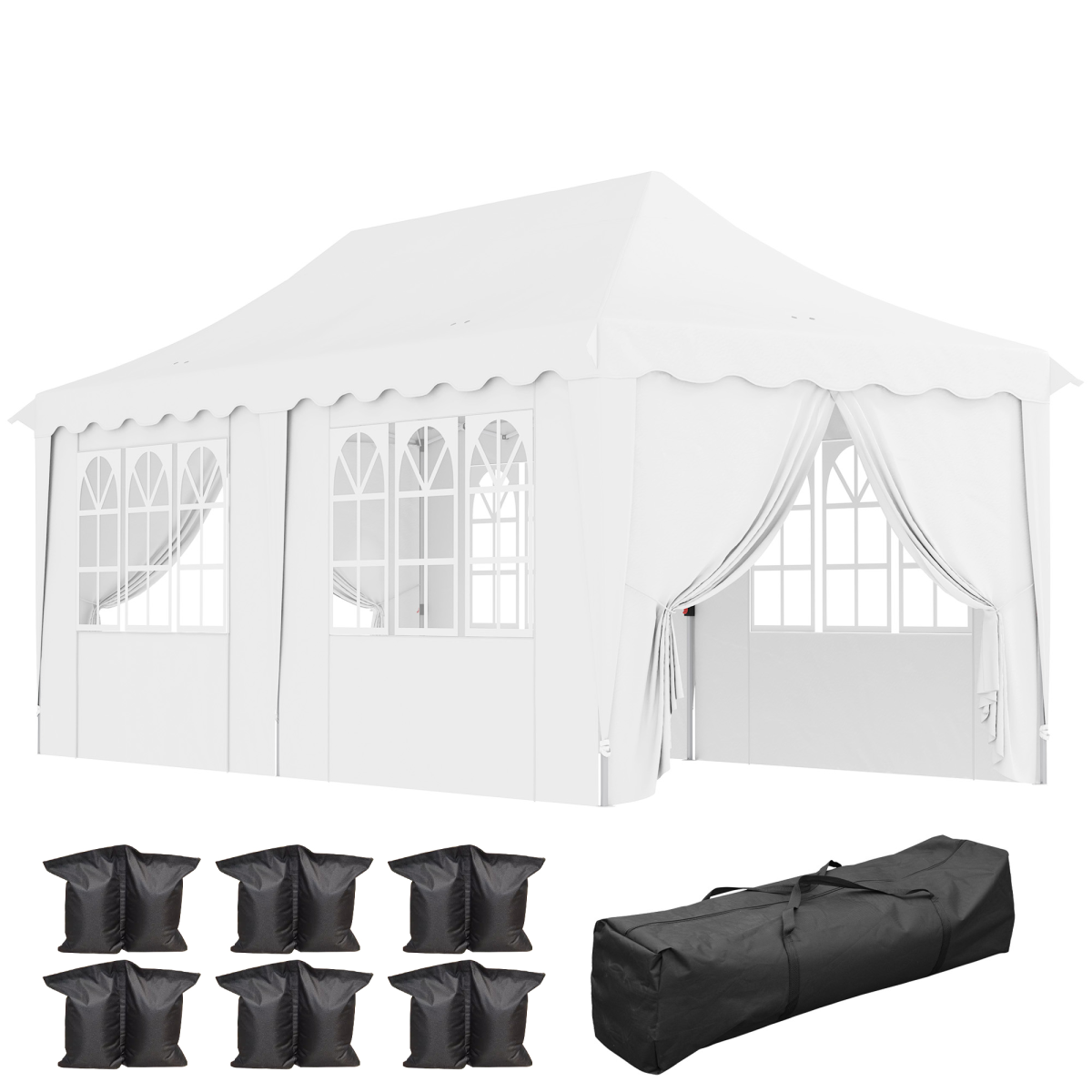 Outsunny 3 x 6m Pop Up Gazebo with Sides, UPF50+ and Carry Bag