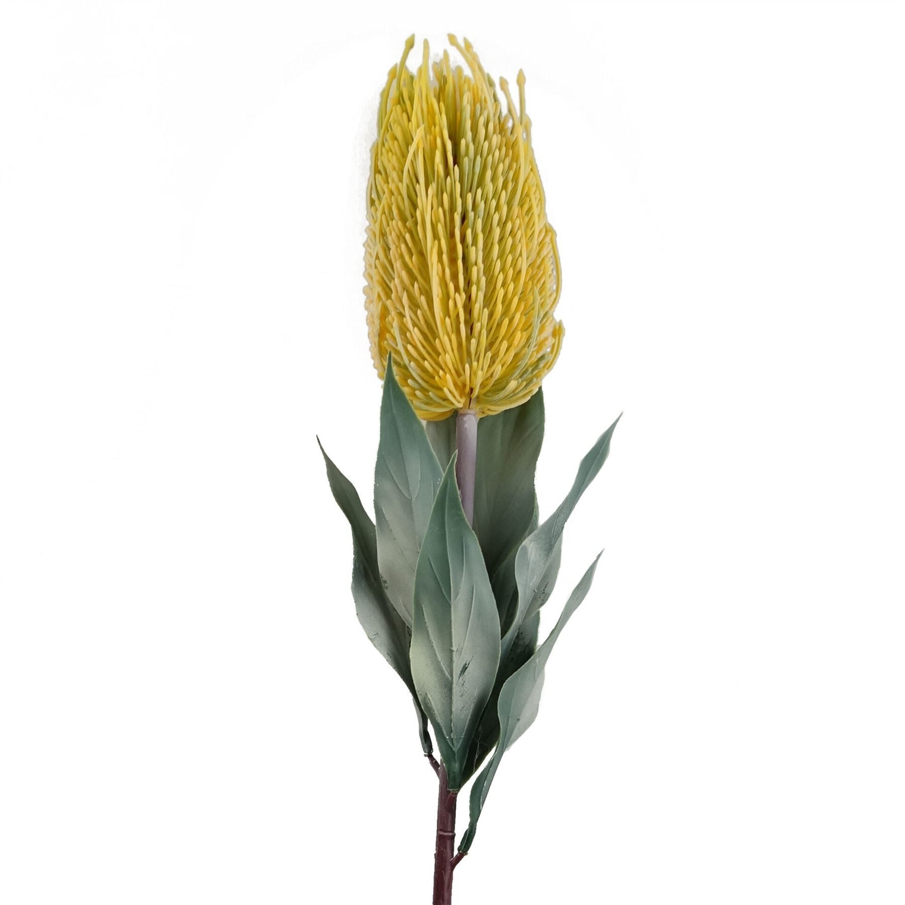 Leaf 75cm Artificial Banksia Menziesii Yellow Artificial Flower Single Stem