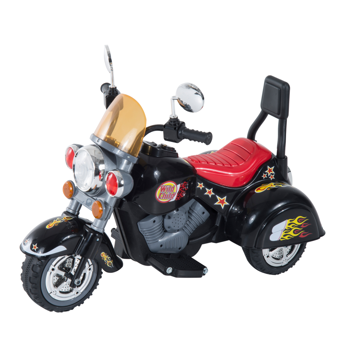 6V Kids Electric 3-Wheel Motorbike Ride On Toy with Lights and Sound Black