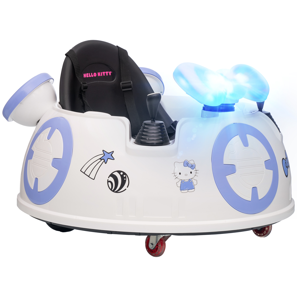 AIYAPLAY Hello Kitty Kids Ride-On Bumper Car with Remote Control, White