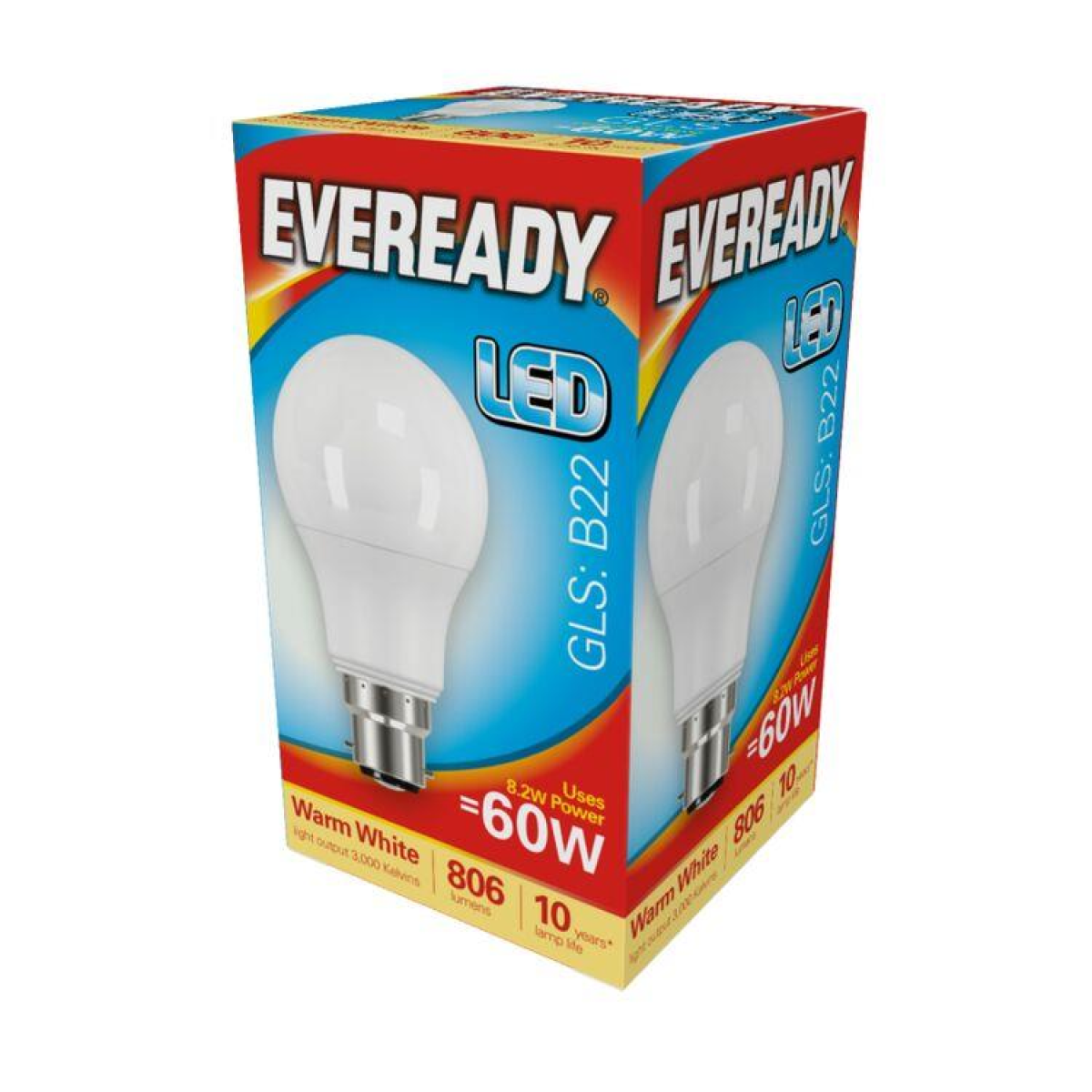 Eveready LED GLS Bulb 8.8W 60W Replacement E27 Daylight Pack of 5