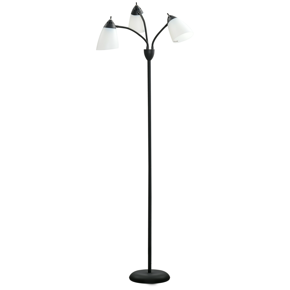 HOMCOM Arc Tree Floor Lamp, 3 Adjustable Rotating Lights, Steel Frame, 155cm, Black