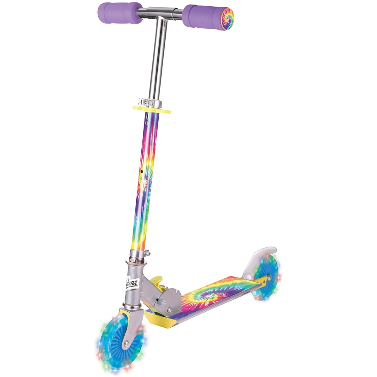 Ozbozz Tie Dye Scooter with Flashing Wheels, Rainbow