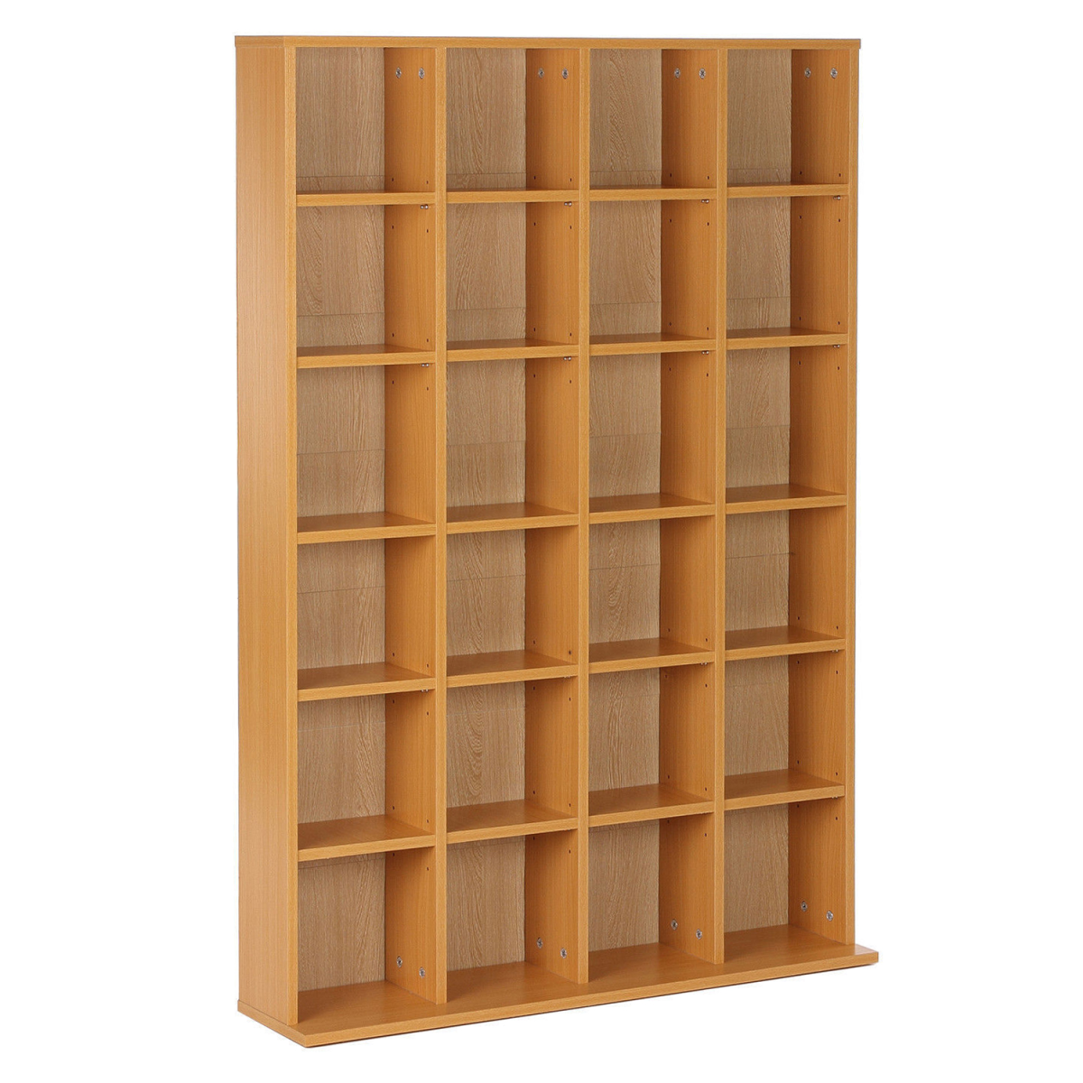 HOMCOM Contemporary Beech Shelves Rack Unit for Living Room or Study Room, Holds up to 480 CDs or 312 DVDs/Blu-rays