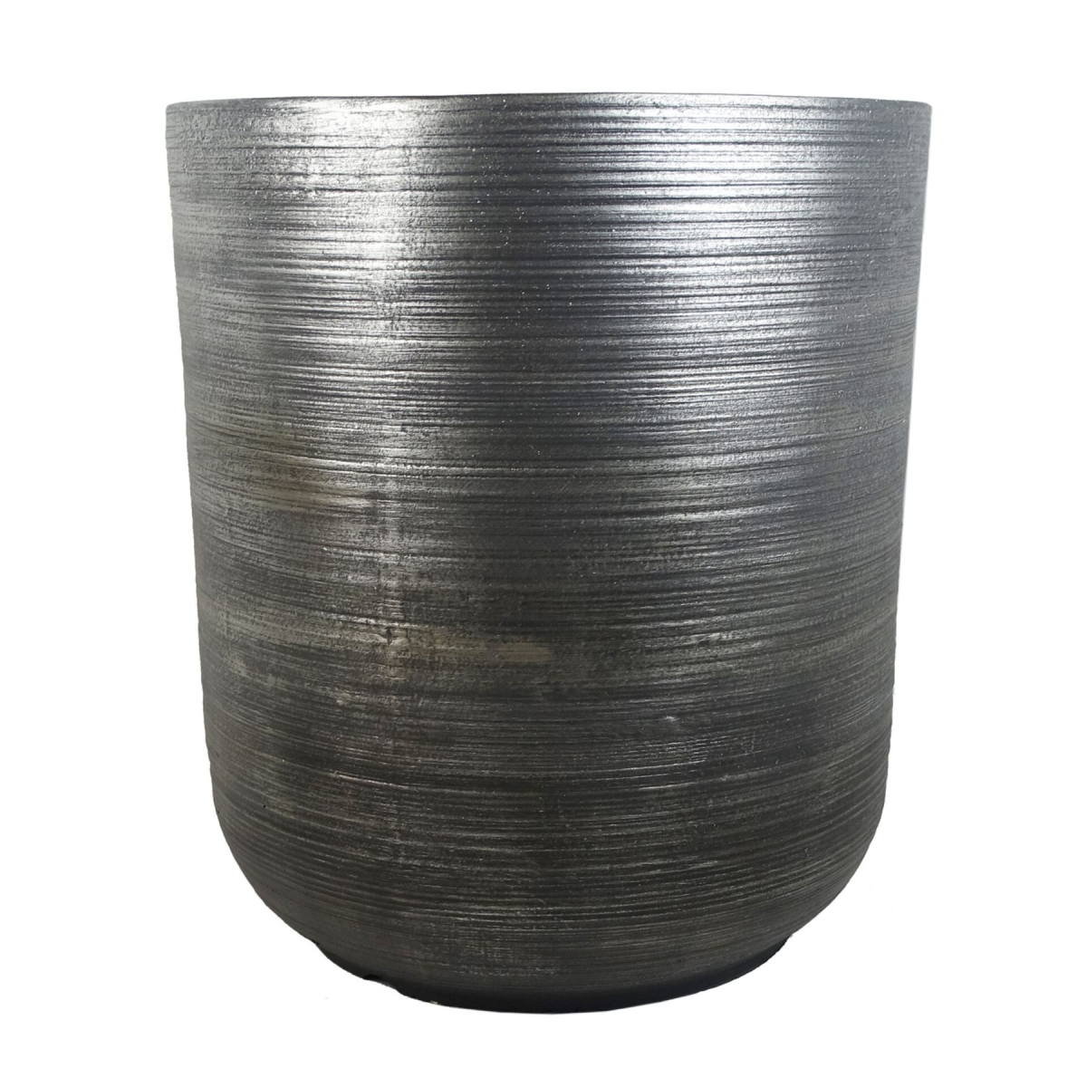 Leaf Coya Large Silver Ridged Fibreglass Cement Composite Planter 39 x 33 cm