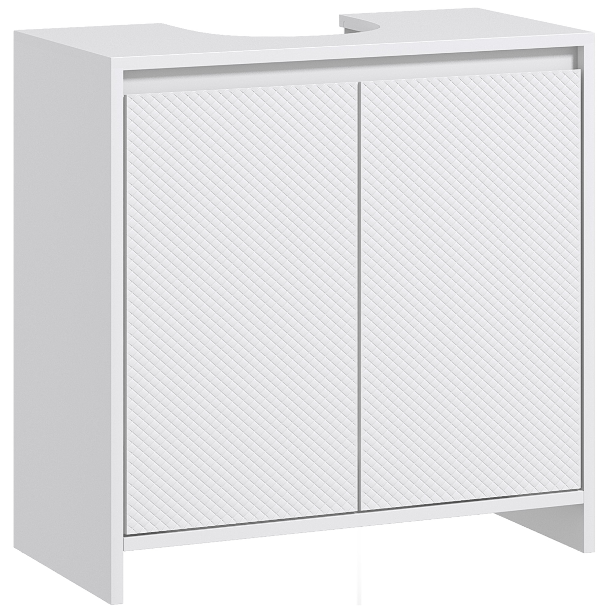 HOMCOM White Freestanding Under Sink Cabinet with 2 Doors, Shelf