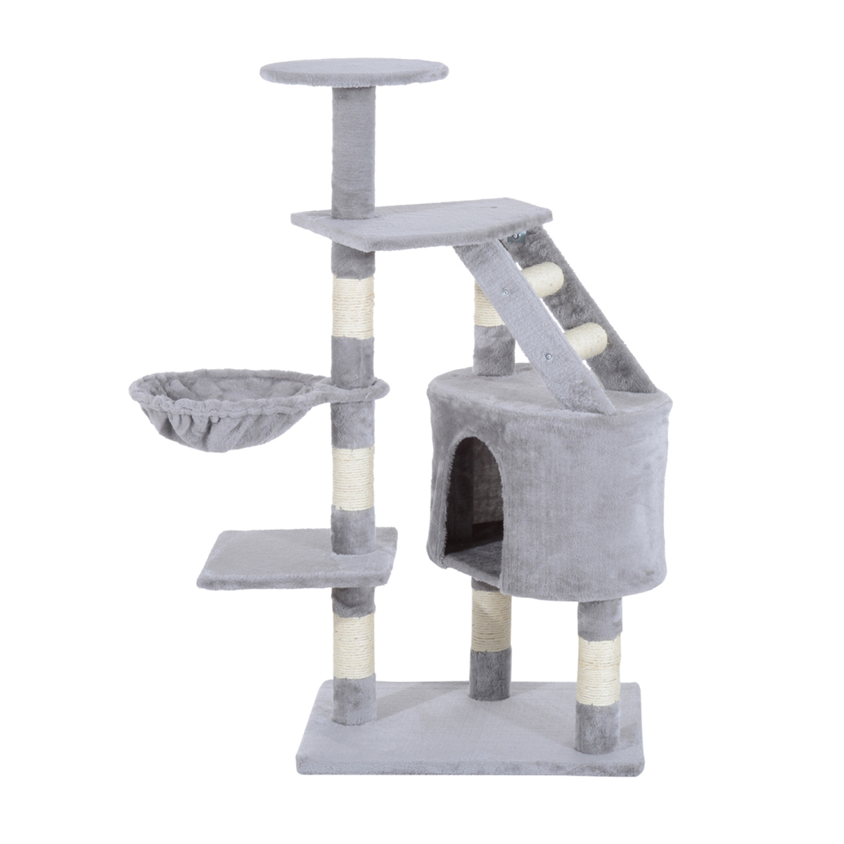 Multi-Level Cat Tree with Sisal Scratching Posts, Condo, Basket, Ladder and Perches