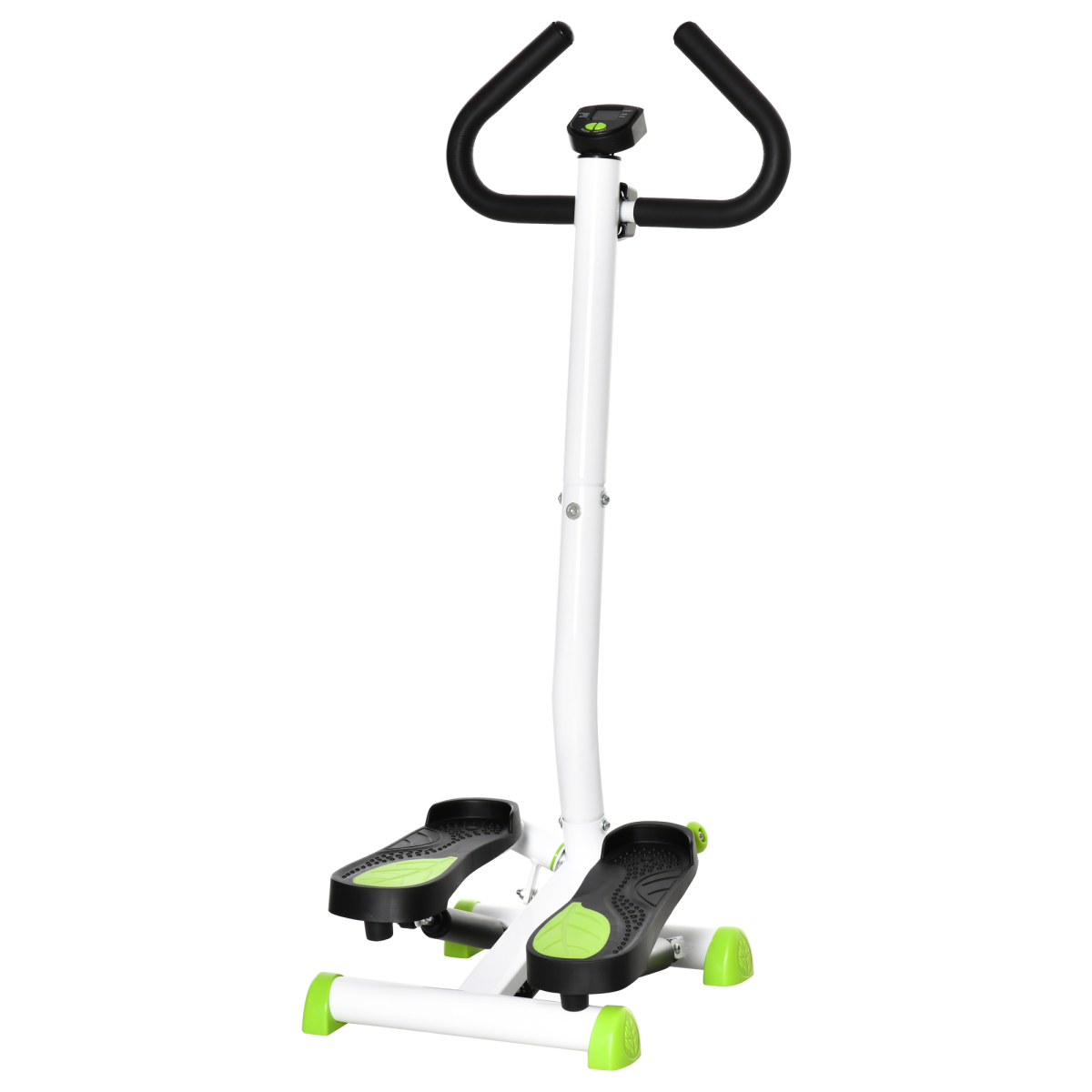 HOMCOM Adjustable Stepper Aerobic Ab Exercise Machine with LCD Monitor and Handle