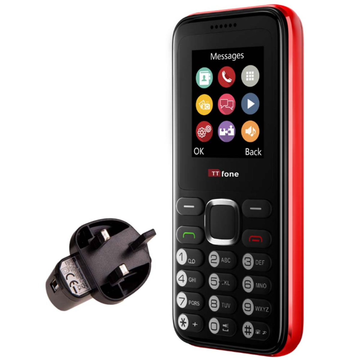 TTfone TT150 Unlocked Basic Mobile Phone, Dual SIM, Long Battery Life, Camera, Wireless, Games