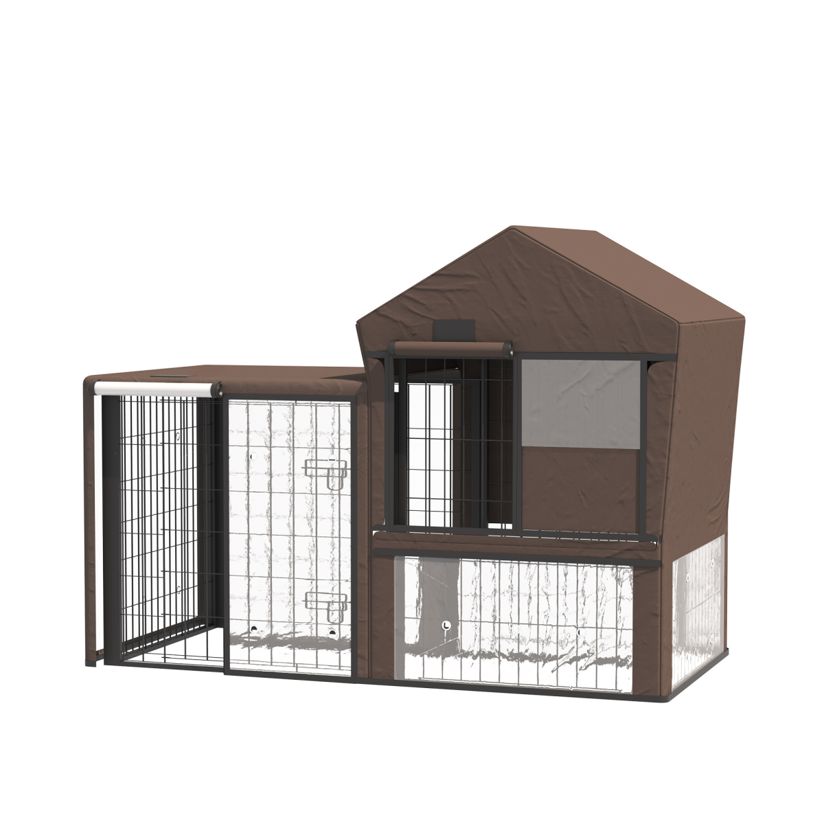 Water-Resistant Rabbit Hutch Cover with Zip Door and Ventilation