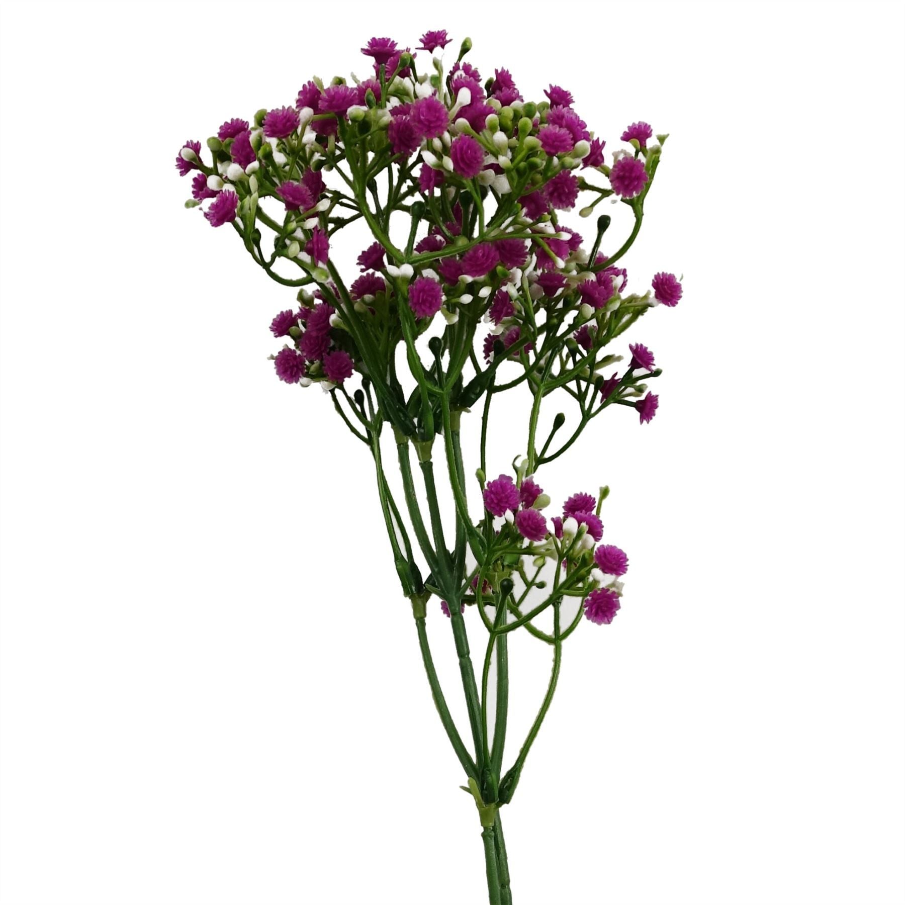 Leaf 55cm Pink Gypsophila Artificial Flower Stem with Wired Shapable Stem