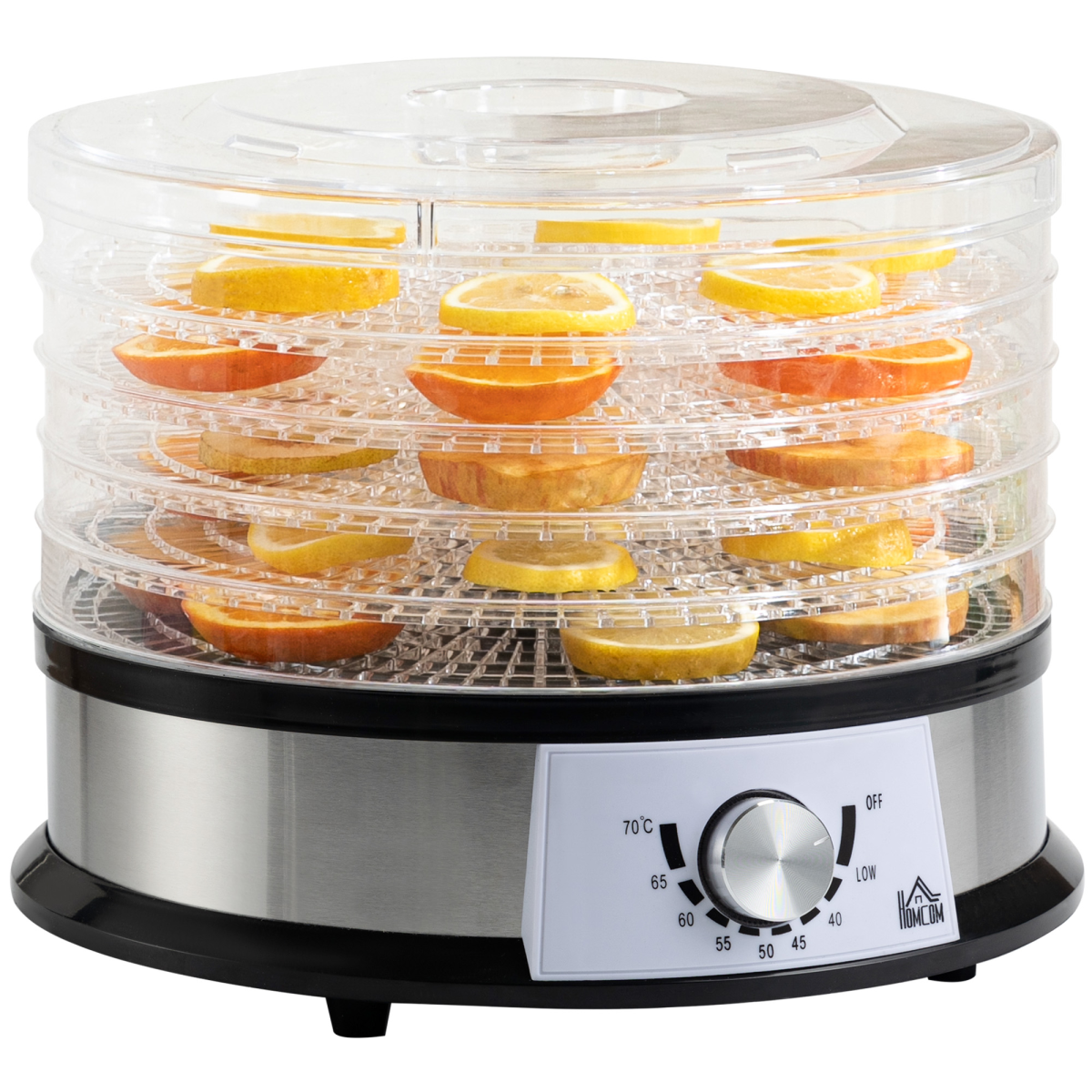 HOMCOM 5-Tier Food Dehydrator, 250W Stainless Steel Dryer