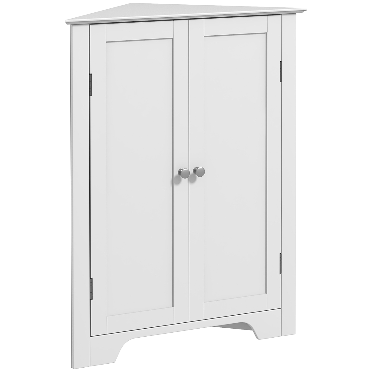 Corner Bathroom Storage Cabinet with Adjustable Shelf, White