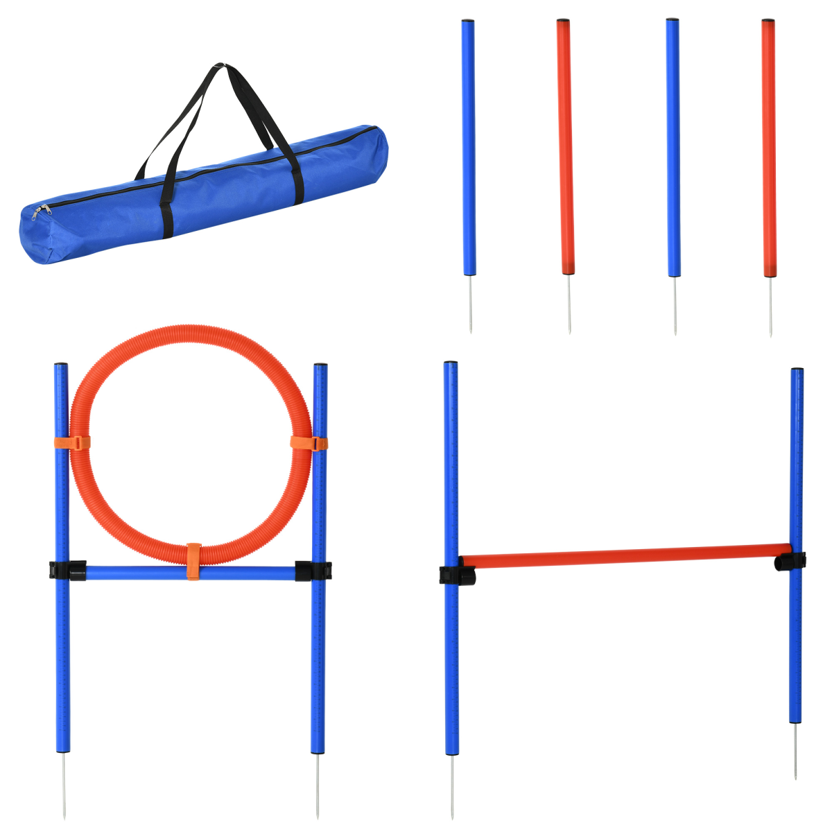 Dog Agility Training Set with Jump Hoop, Poles and Tunnel