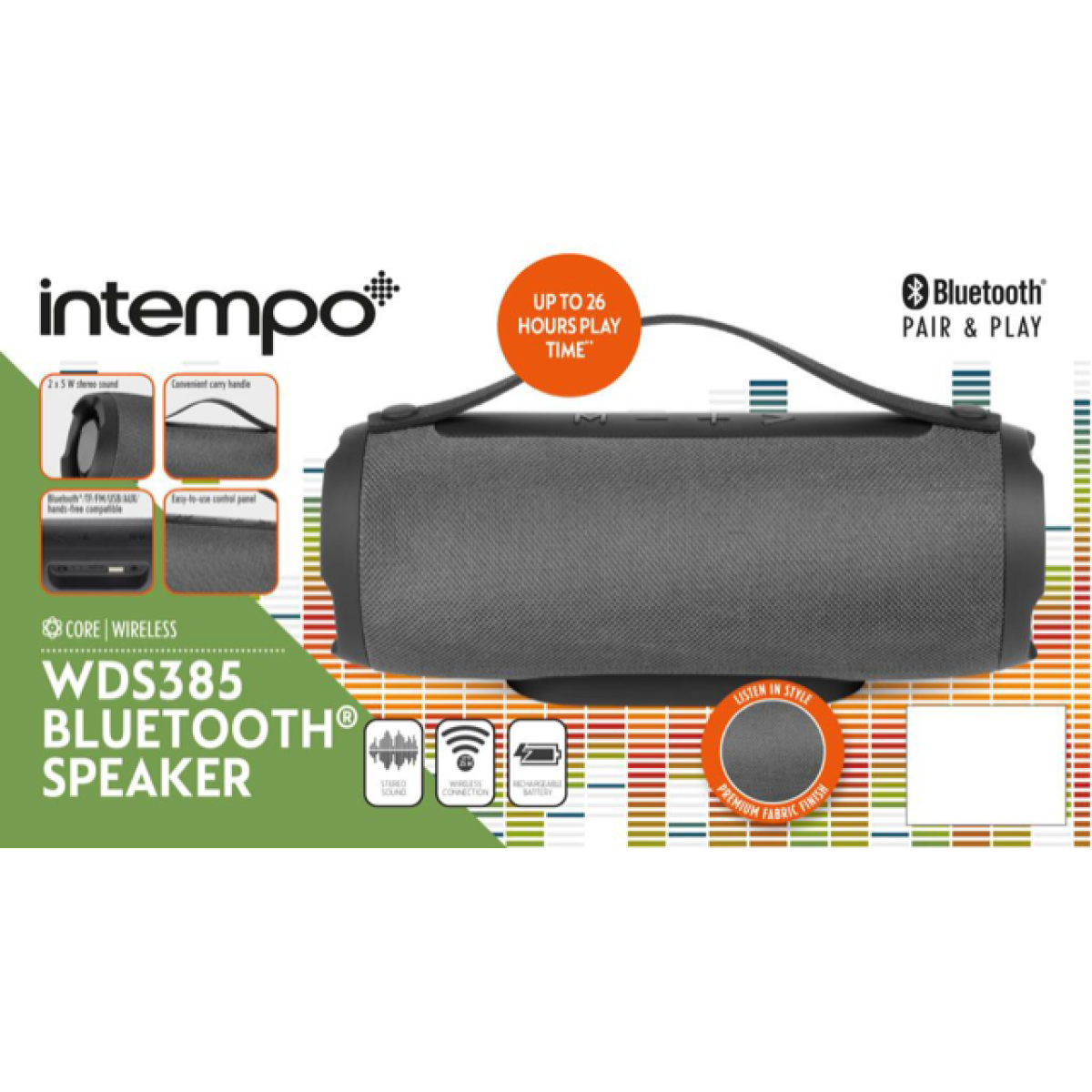 Intempo WDS385 Fabric Bluetooth Speaker Bluetooth 5.3