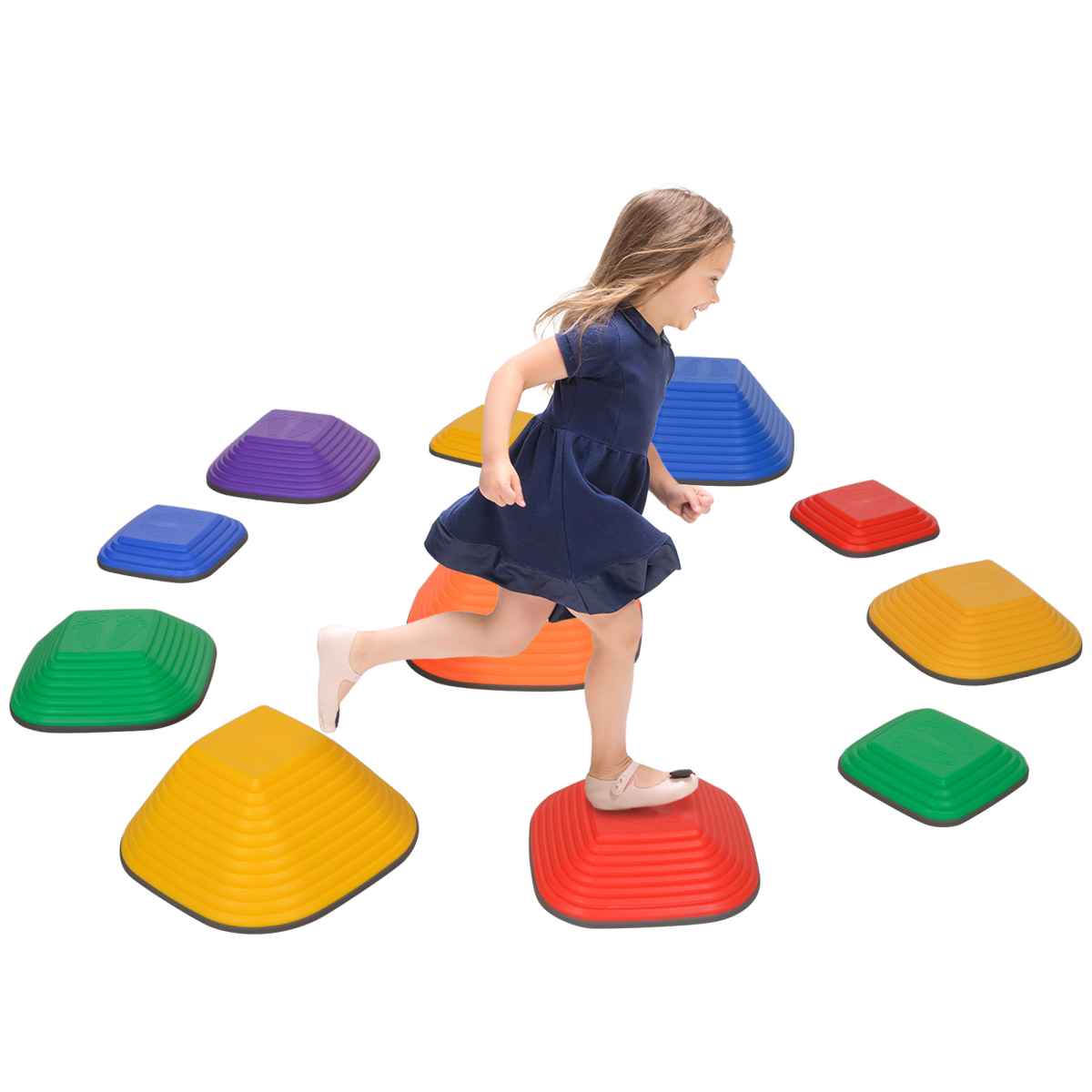 AIYAPLAY 11-Piece Balance Stepping Stones for Kids, Indoor Outdoor
