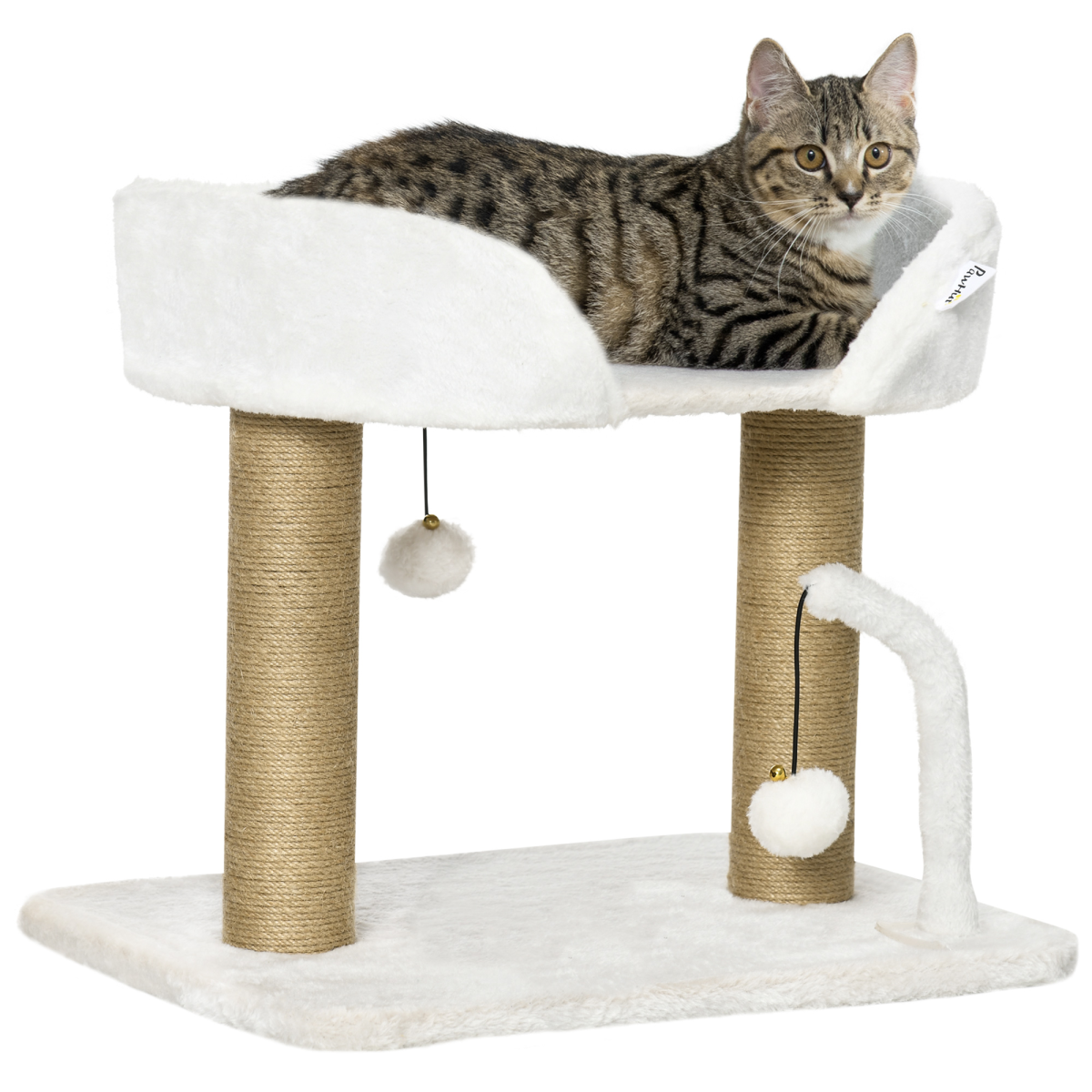 42cm Indoor Cat Tree with Toy Balls and Jute Scratching Post