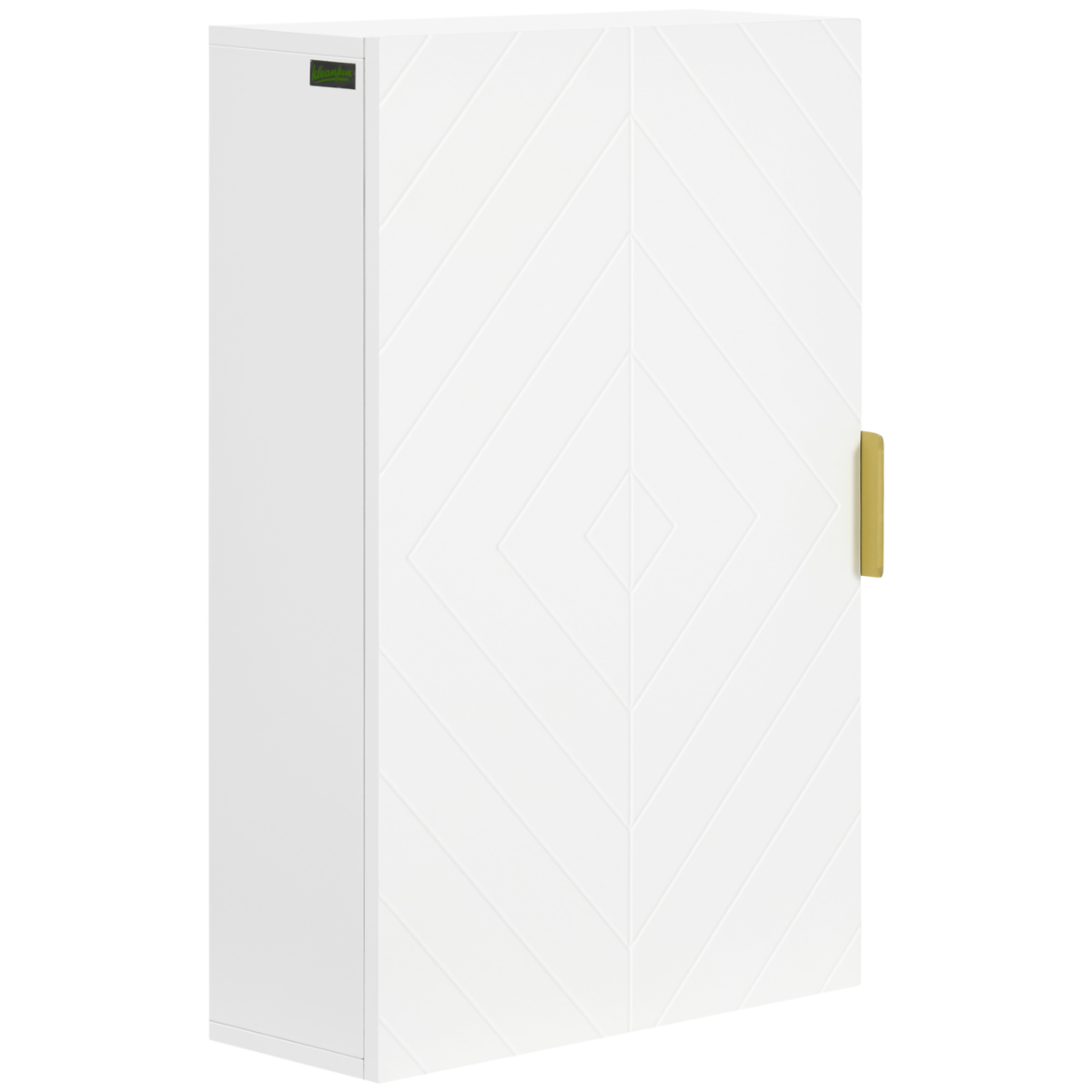 kleankin White Wall-Mounted Bathroom Cabinet with Adjustable Shelves