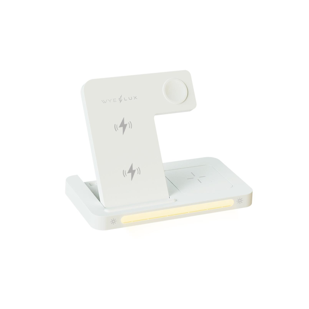 WYEFLUX 15W 3-in-1 Wireless Charging Stand with LED Light, USB-C