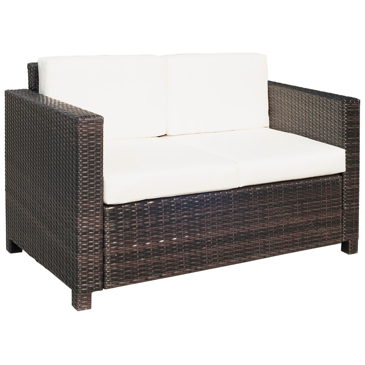 Outsunny Outdoor Double Armchair for Two, PE Rattan, Cushions