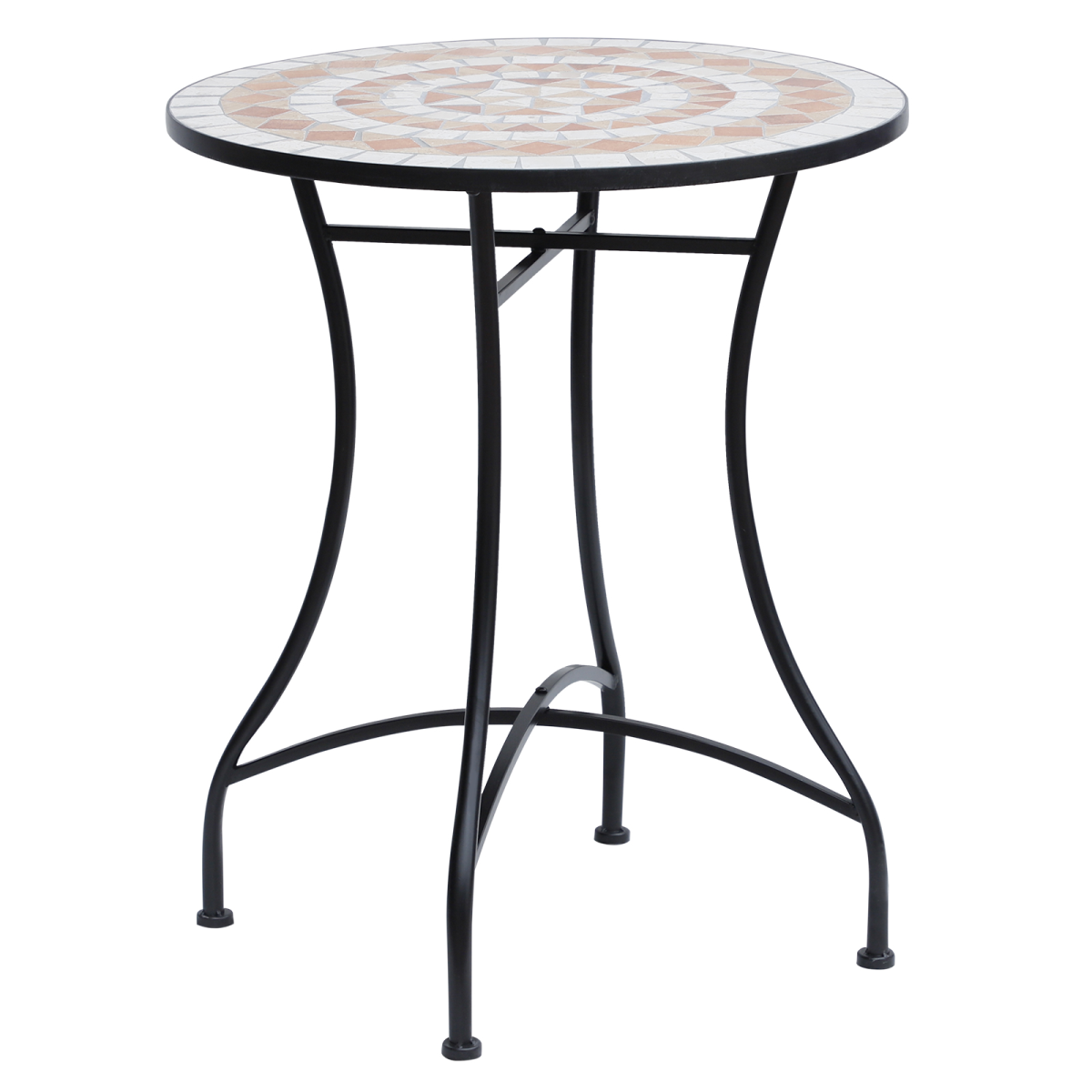 Outsunny Mosaic Patio Table 60x71H cm, Steel Frame, Ceramic Top