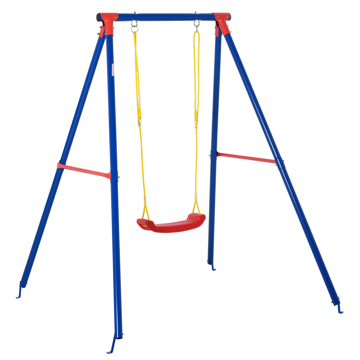 Children's Metal Swing Set with Adjustable Ropes, A-Frame Stand