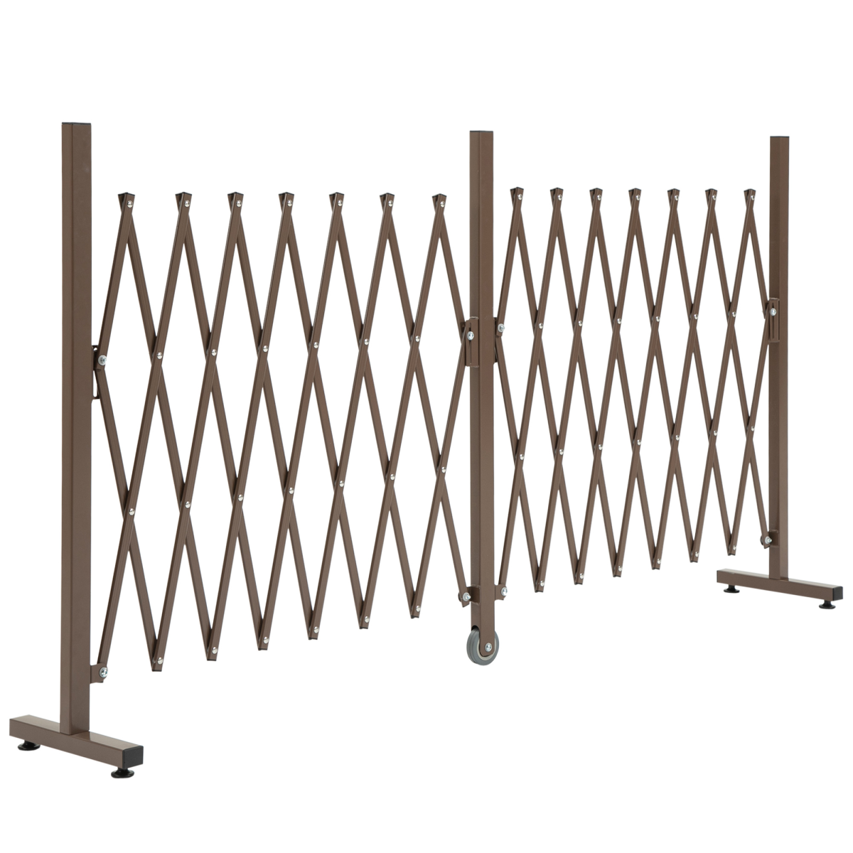 Outsunny Foldable Garden Screen Panel, Scissor Lattice Garden Fence, Aluminium Alloy and Steel, 103.5 x 405 cm