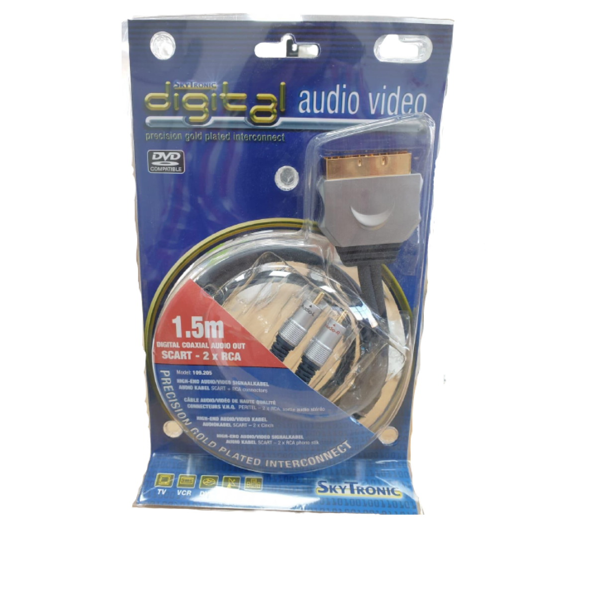 SKYTRONIC Digital Audio Video SCART to 2 Phono Cable 109.205