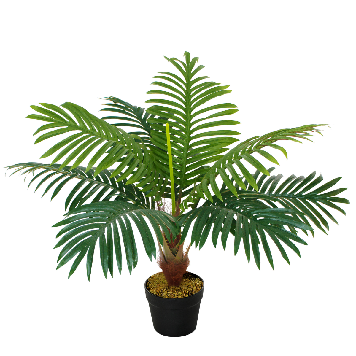 Outsunny Artificial Palm Tree, 8 Leaves, Fake Tropical Plant with Cement-Filled Pot, 60cm