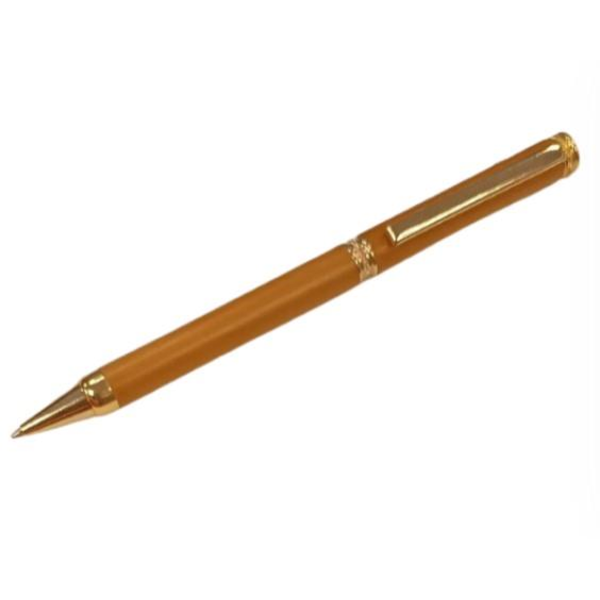 Imperial Handcrafted Natural Wood Light Brown Ball Pen with Gold Trim