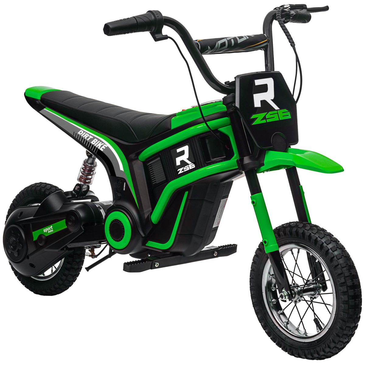 HOMCOM 24V Kids Electric Motorbike with Twist Throttle, Music & Horn - Green