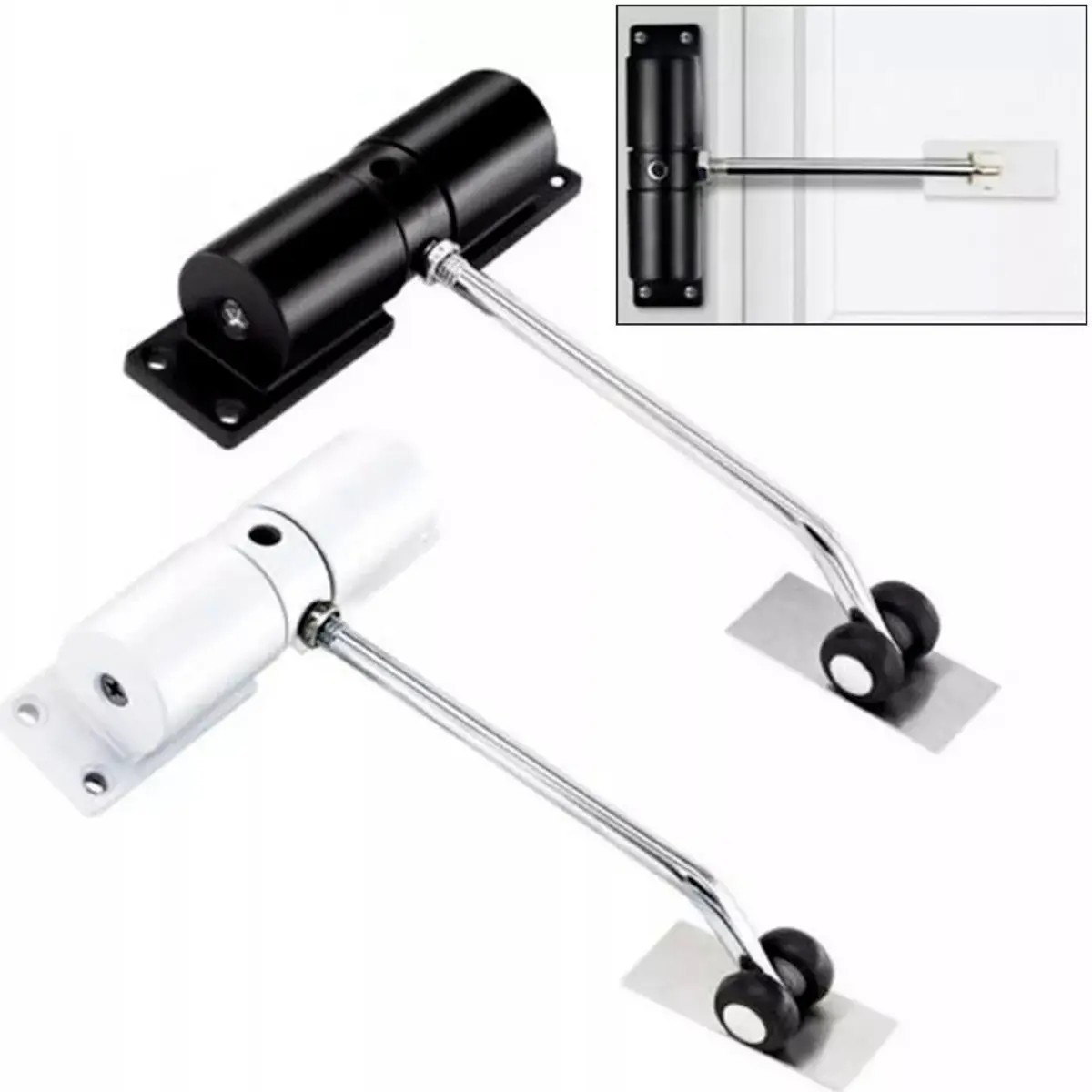 Adjustable Automatic Door Closer for Right or Left Swing Doors, Aluminum Alloy, Customizable Closing Speed