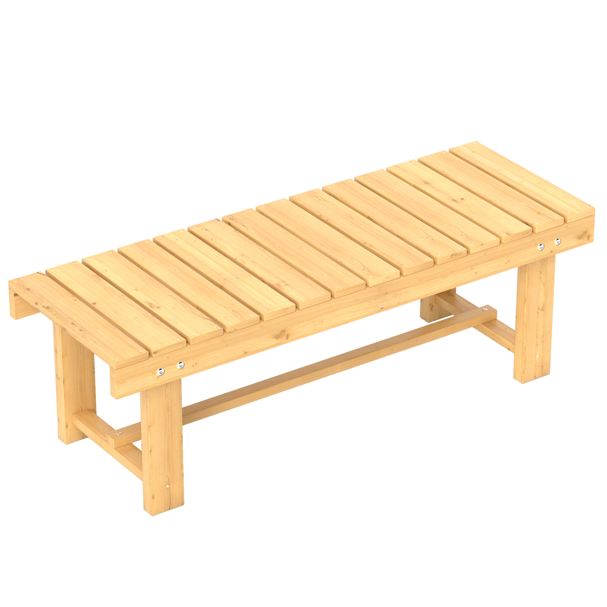 Outsunny 2-Seater Fir Wood Outdoor Garden Patio Bench, Slatted Seat, Weather-Resistant Finish, 250kg Capacity