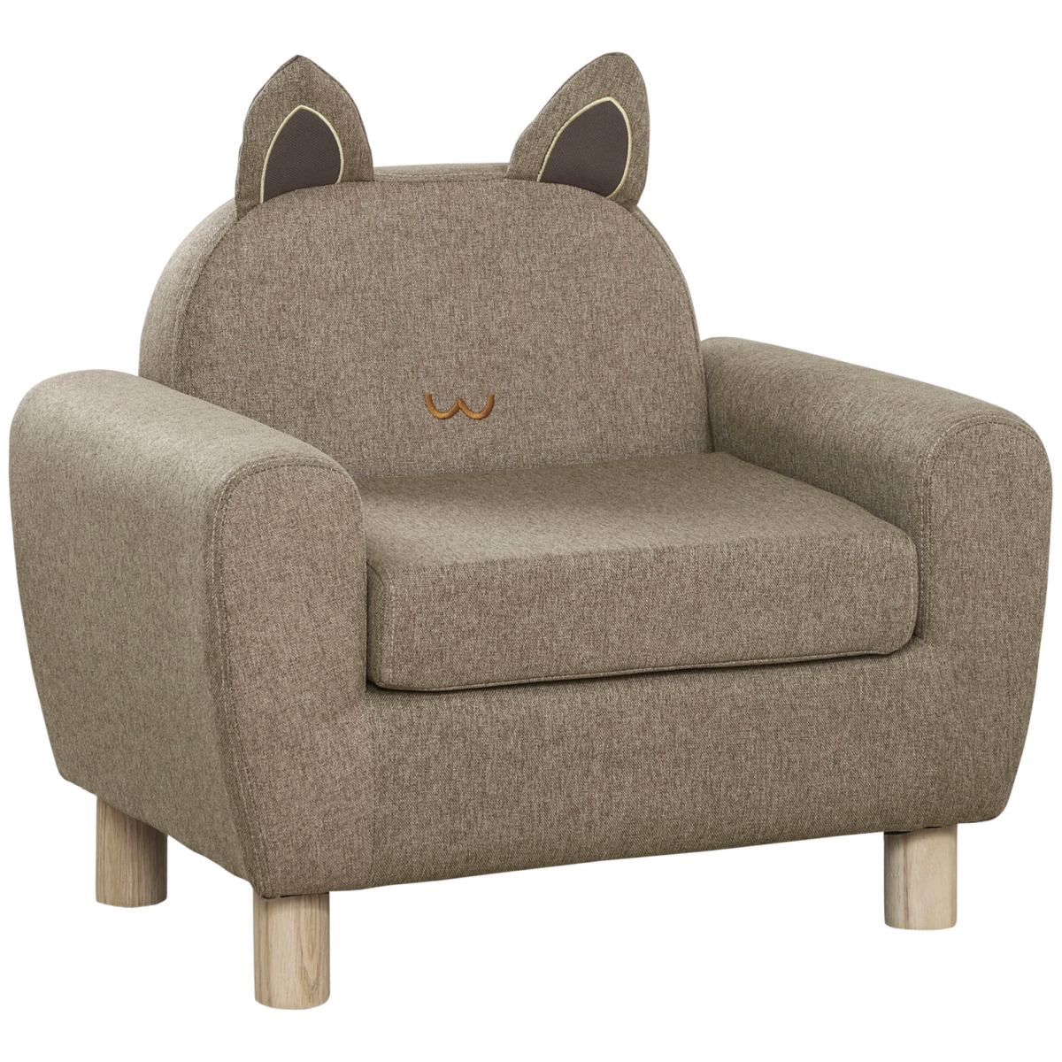 HOMCOM Kids Mini Sofa Toddler Armchair with Storage Bag Brown