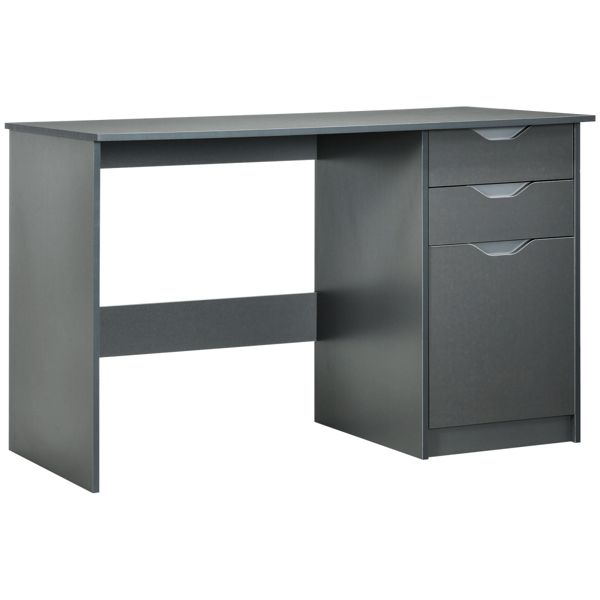 HOMCOM Grey Computer Desk with 3 Drawers, Modern Workstation for Study and Office