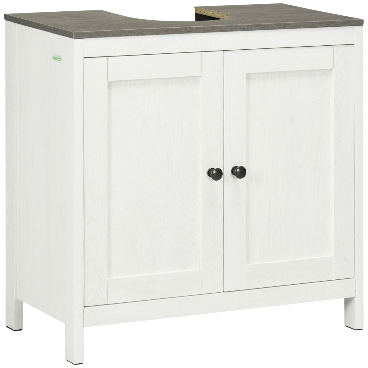 Kleankin Freestanding Under Sink Bathroom Cabinet with Doors, White